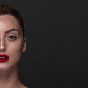 close up elegant woman looking camera